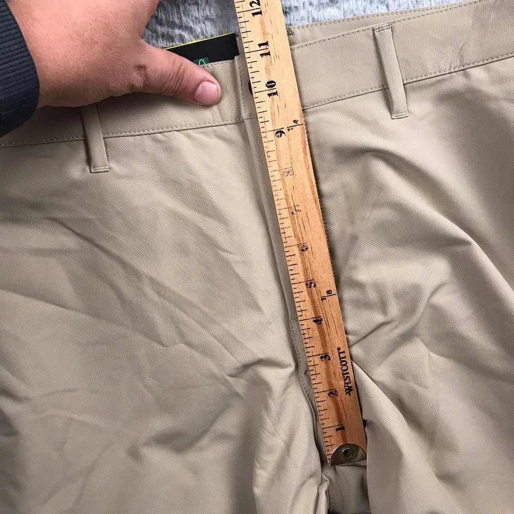 Banana Republic Flat Front Pant Mens 32x34 Tan Golf Trousers Polyester  NEW NWT